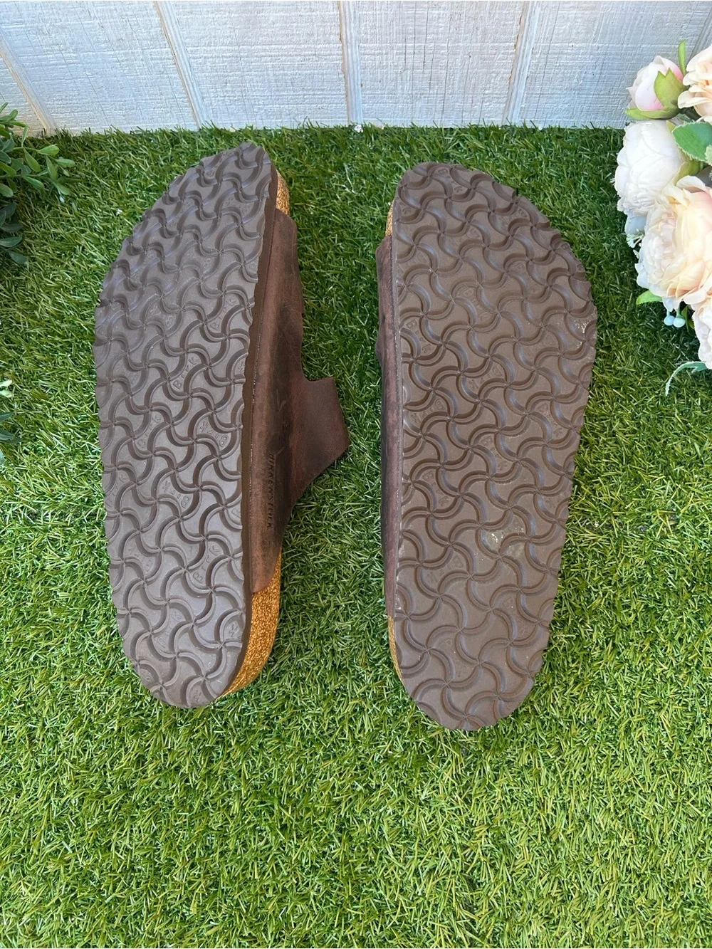 Birkenstock Arizona habana oiled leather men size  45US 12-12.5 gently used